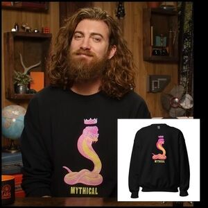 Mythical SERPENT KING  Snake Black Officially License Fantasy Goth Sweatshirt XL
